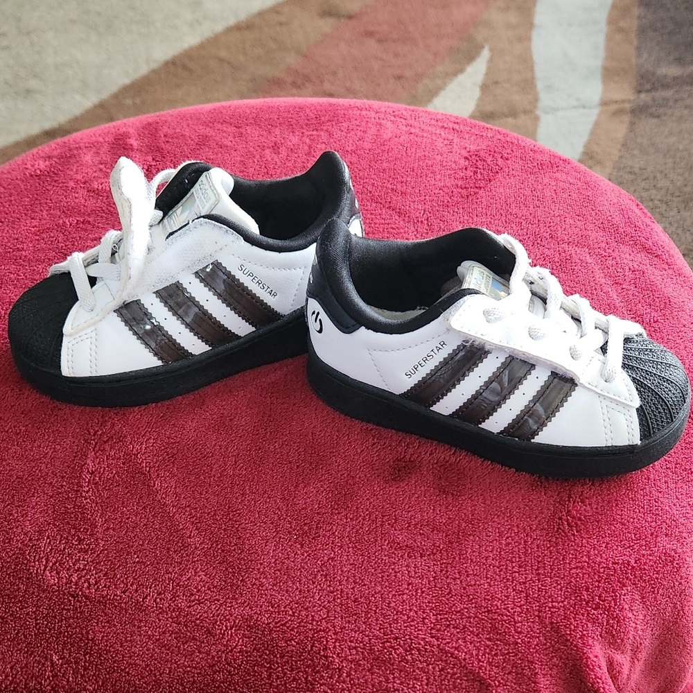 ADIDAS Kids' Black and White Superstar Light- Up Sneakers